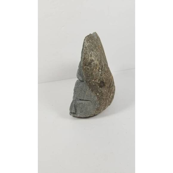 Vintage Native American Stone Bust, Hand Carved Head Statue, Signed - Picture 5 of 8